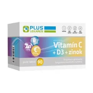 Vitamín C 1200 mg + D3 1000 IU + zinok 15 mg, 90 tabliet